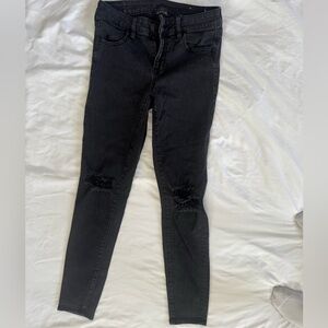 American Eagle Outfitters Black Ripped Skinny Jeans